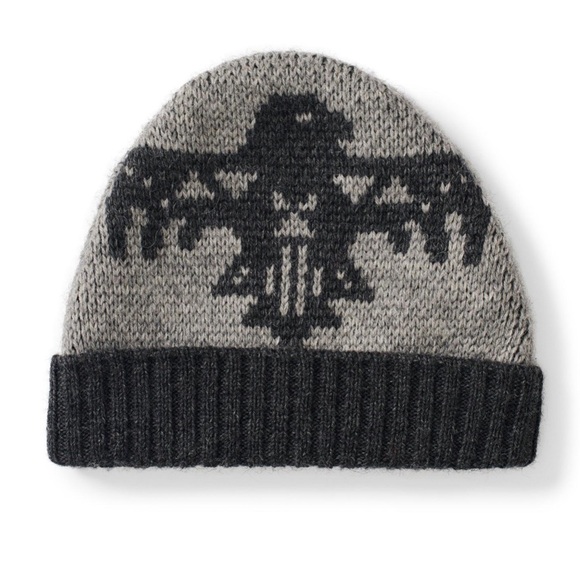Faherty X Steven Paul Judd Native Designed Thunderbird Beanie Charcoal Grey OS - Picture 3 of 5